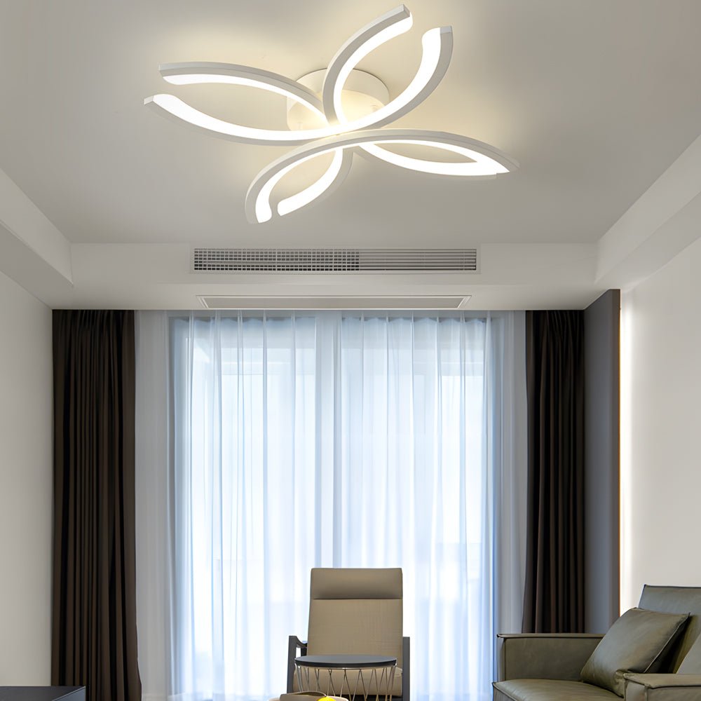 Flower-Shaped LED Flush Mount Acrylic Ceiling Light – White/Gray