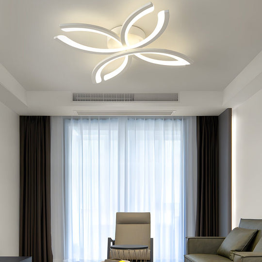 Flower-Shaped LED Flush Mount Acrylic Ceiling Light – White/Gray