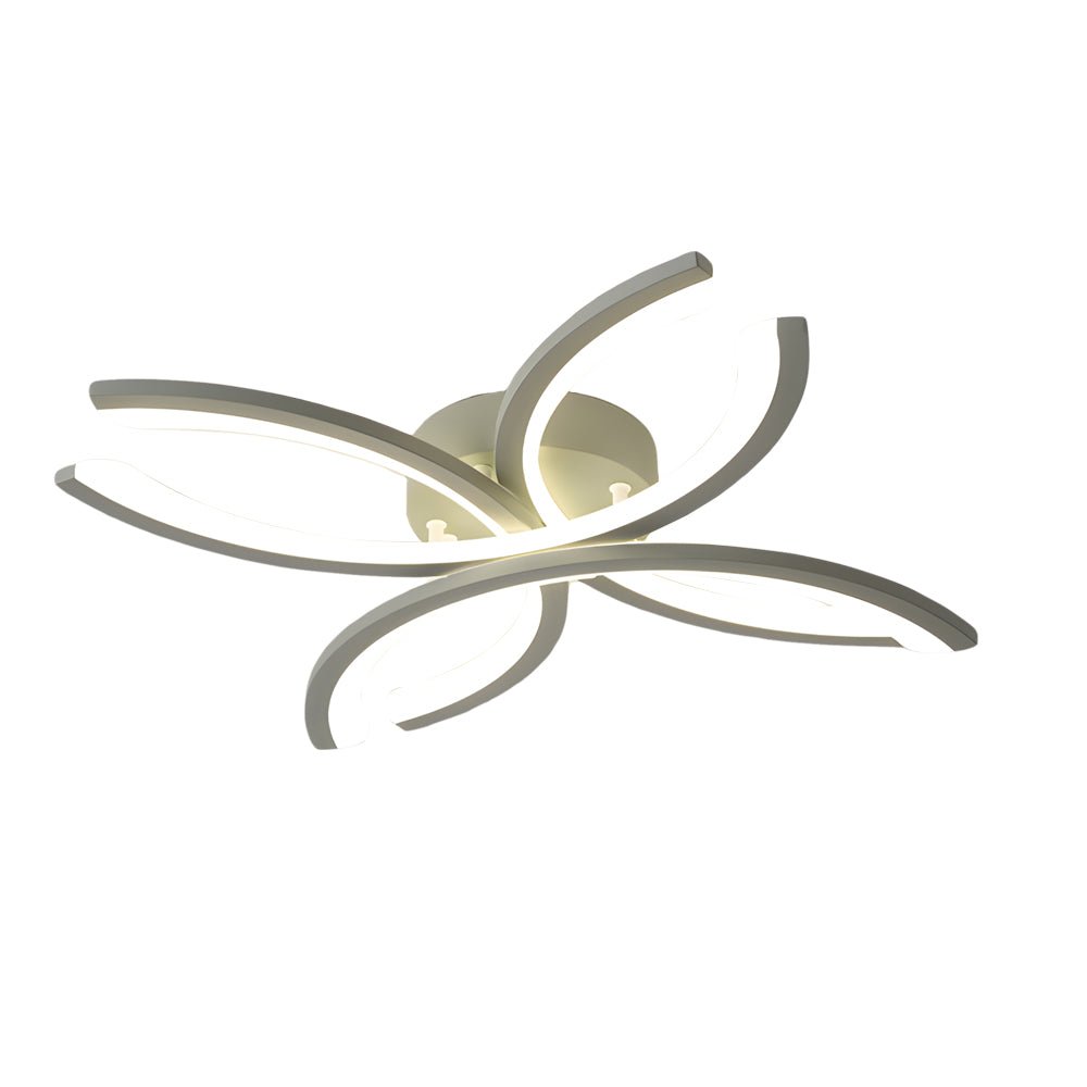 Flower-Shaped LED Flush Mount Acrylic Ceiling Light – White/Gray
