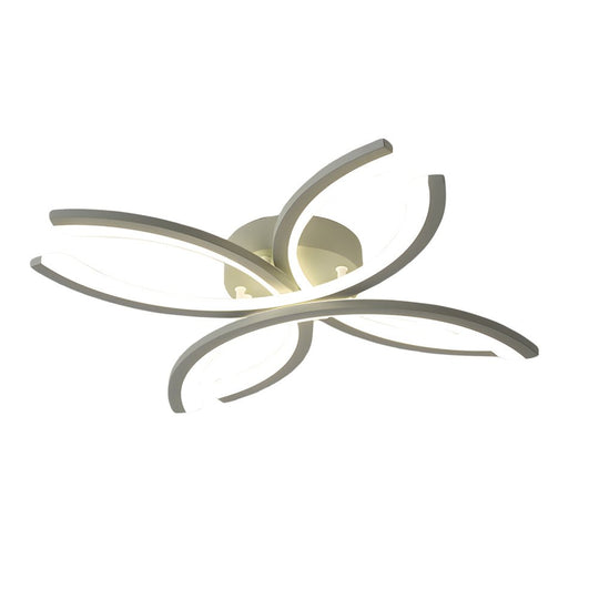 Flower-Shaped LED Flush Mount Acrylic Ceiling Light – White/Gray