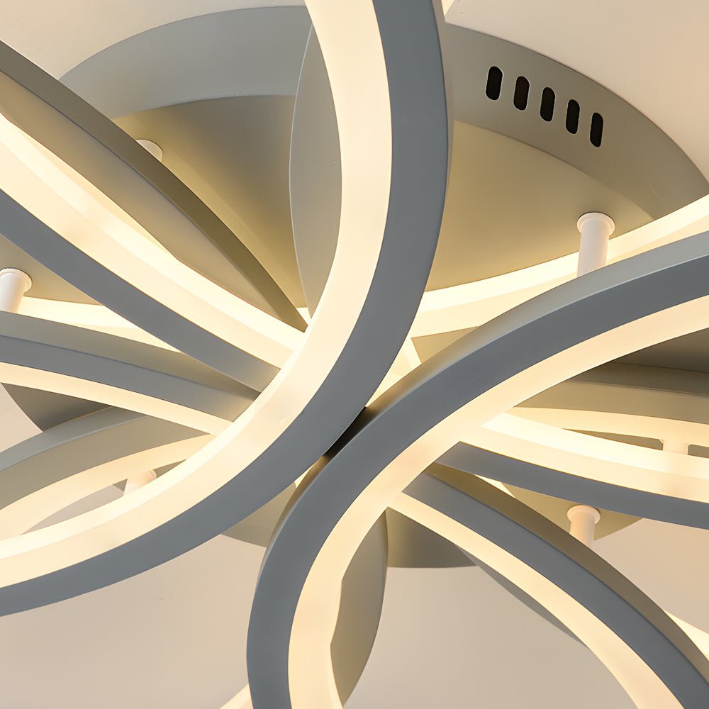Flower-Shaped LED Flush Mount Acrylic Ceiling Light – White/Gray