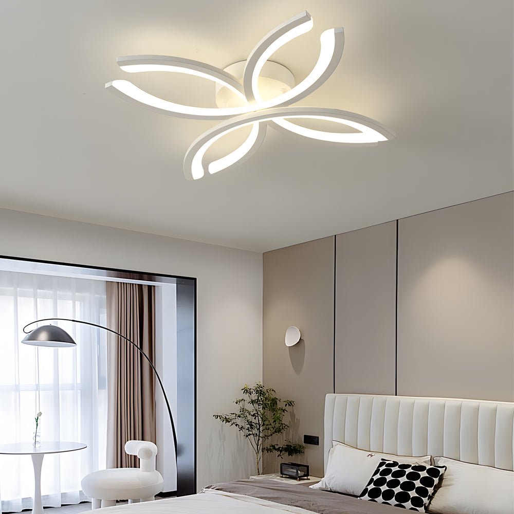 Flower-Shaped LED Flush Mount Acrylic Ceiling Light – White/Gray