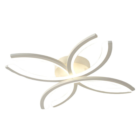 Flower-Shaped LED Flush Mount Acrylic Ceiling Light – White/Gray