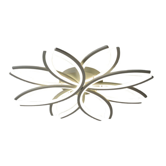 Flower-Shaped LED Flush Mount Acrylic Ceiling Light – White/Gray