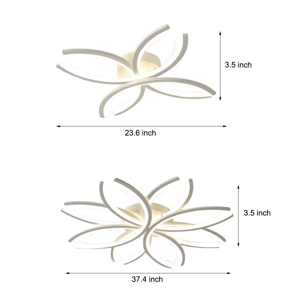 Flower-Shaped LED Flush Mount Acrylic Ceiling Light – White/Gray