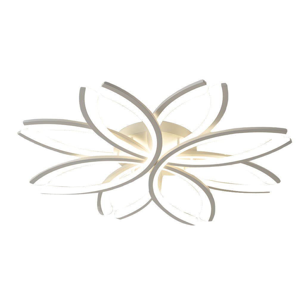 Flower-Shaped LED Flush Mount Acrylic Ceiling Light – White/Gray