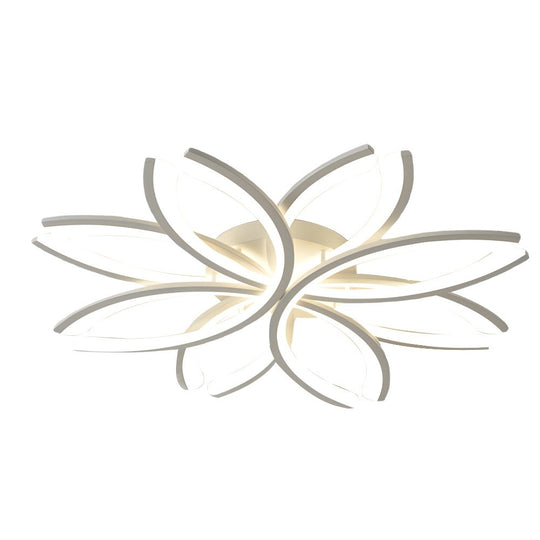 Flower-Shaped LED Flush Mount Acrylic Ceiling Light – White/Gray