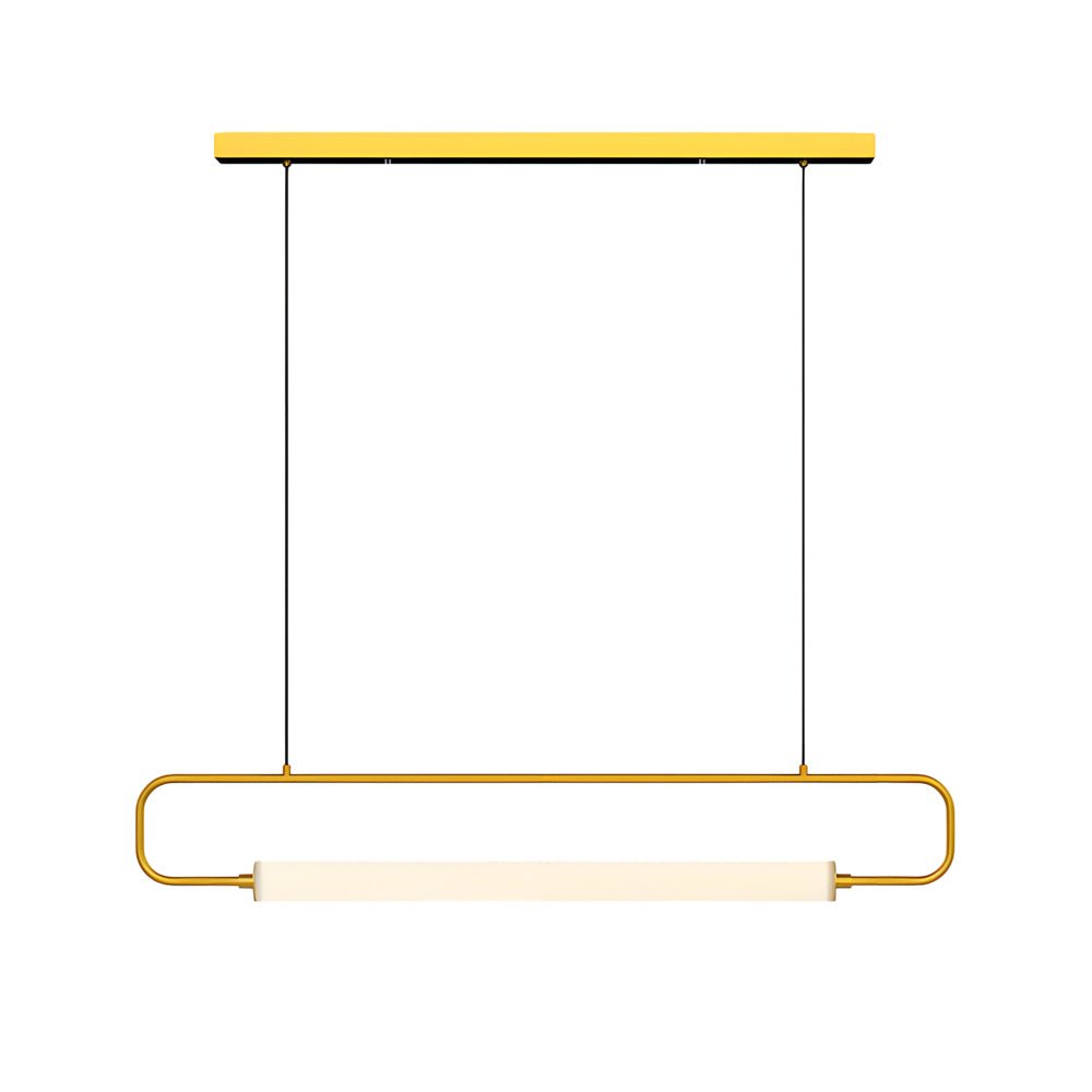 Minimalist Linear LED Bar Pendant Light – Black/Gold