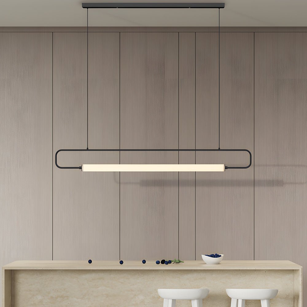 Minimalist Linear LED Bar Pendant Light – Black/Gold
