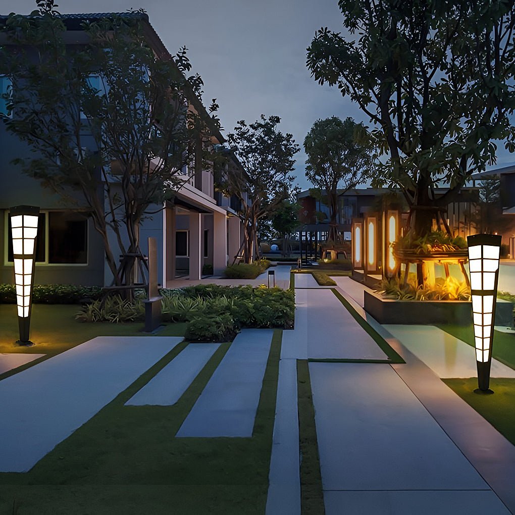 Modern Stainless Steel LED Outdoor Post Light with Marble Shade