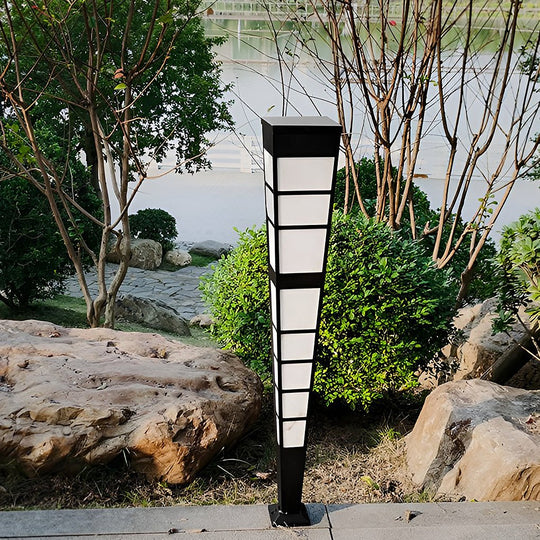 Modern Stainless Steel LED Outdoor Post Light with Marble Shade