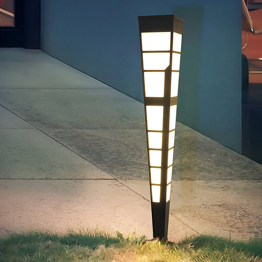 Modern Stainless Steel LED Outdoor Post Light with Marble Shade