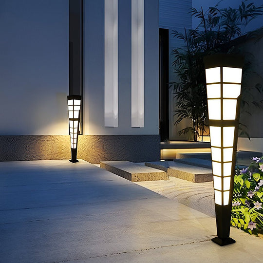 Modern Stainless Steel LED Outdoor Post Light with Marble Shade