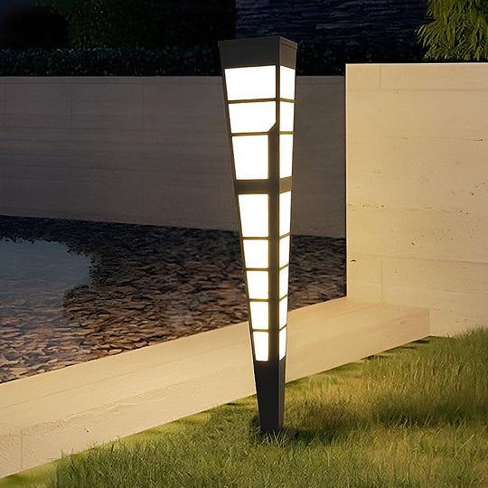 Modern Stainless Steel LED Outdoor Post Light with Marble Shade