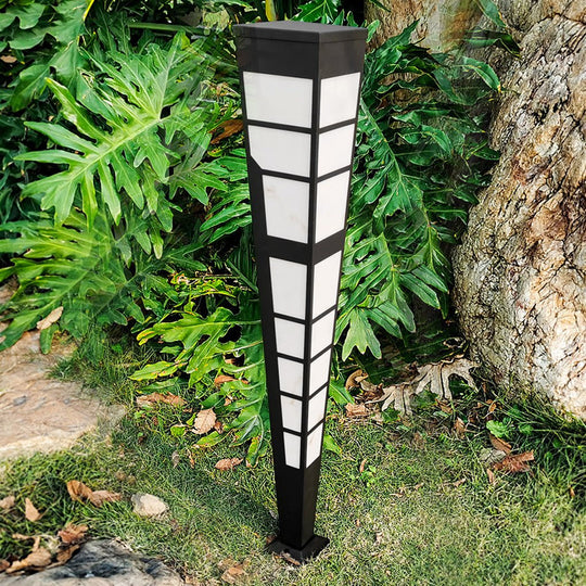 Modern Stainless Steel LED Outdoor Post Light with Marble Shade