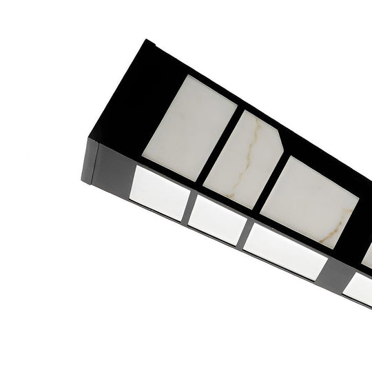 Modern Stainless Steel LED Outdoor Post Light with Marble Shade
