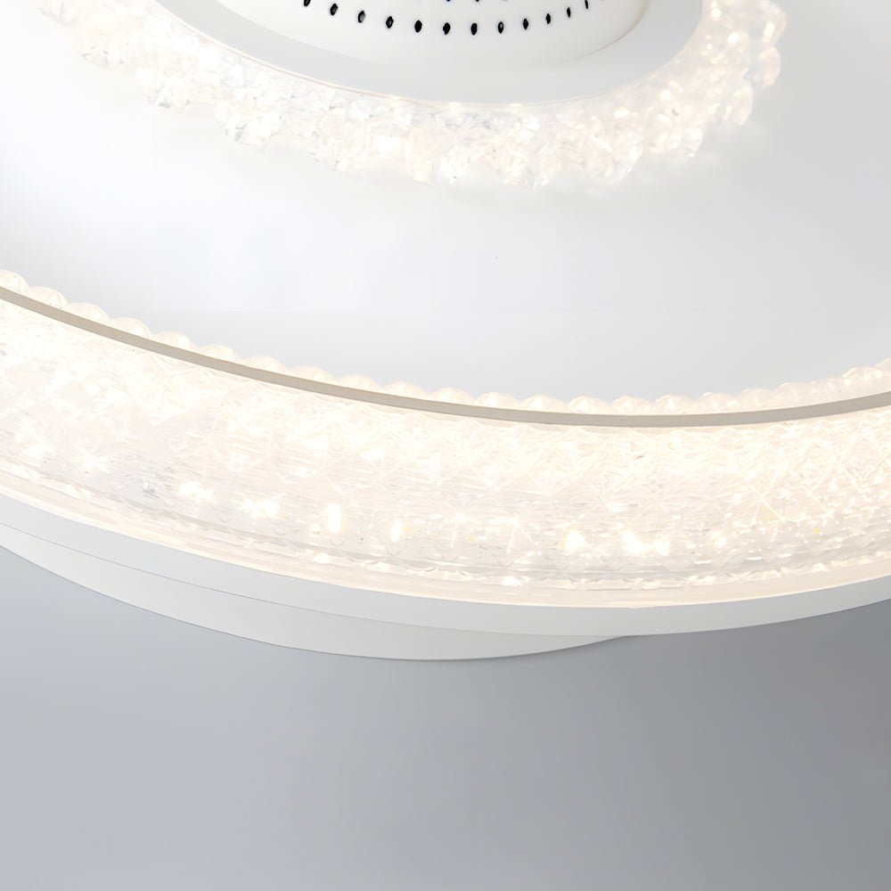 LED Smart Bladeless Ceiling Fan – Round White with Dimmable Light