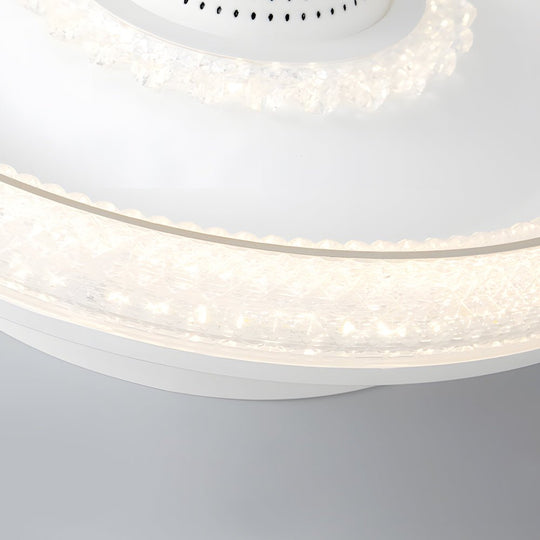 LED Smart Bladeless Ceiling Fan – Round White with Dimmable Light