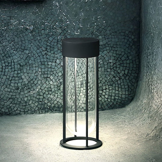 Modern Aluminum LED Outdoor Post Light with Glass Shade