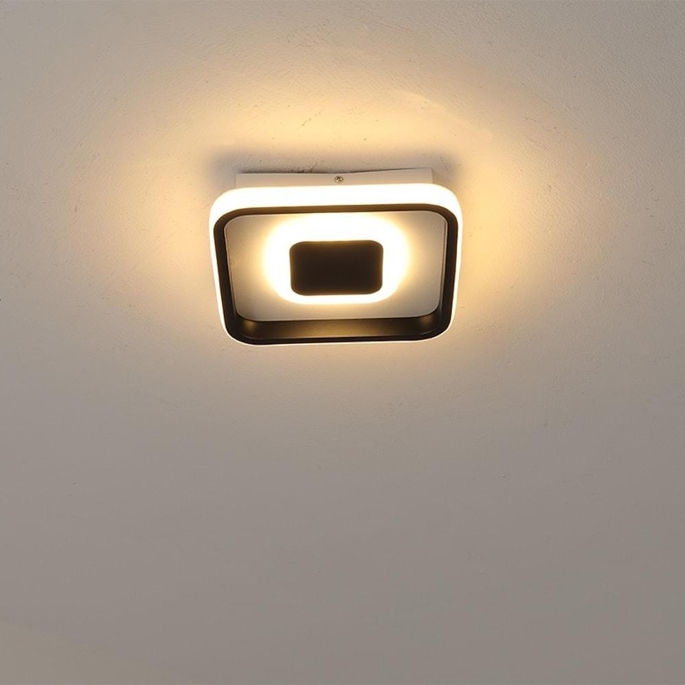Dual Square LED Black Modern Flush Mount Ceiling Light