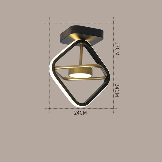 Circle Square Dimmable LED Modern Entry Ceiling Light – Flush Mount