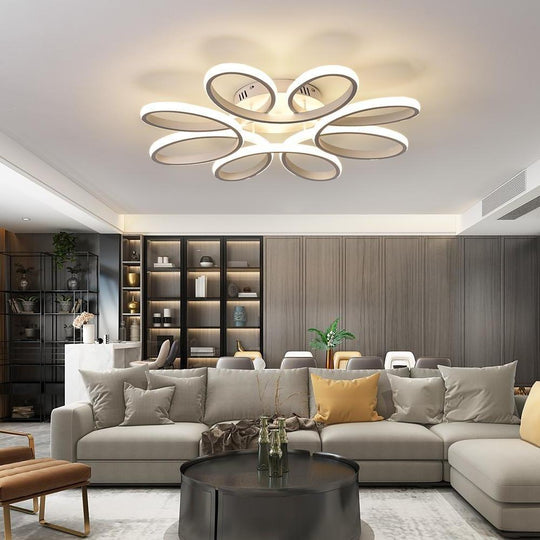 Flower Shaped Dimmable LED White Modern Ceiling Light – Flush Mount