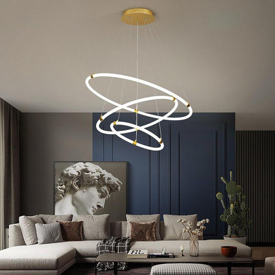 Surround Circle LED Chandelier – 2/3-Light with 4000 K Acrylic Glow