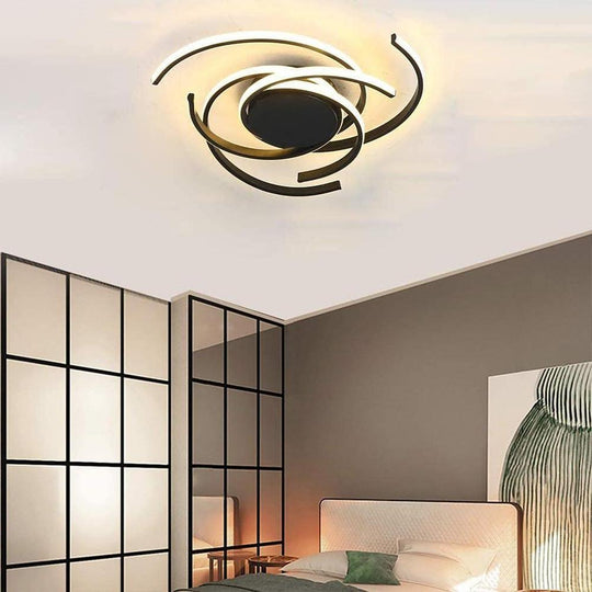 30 Inch Swirls Circle Abstract LED Flush Mount Ceiling Light