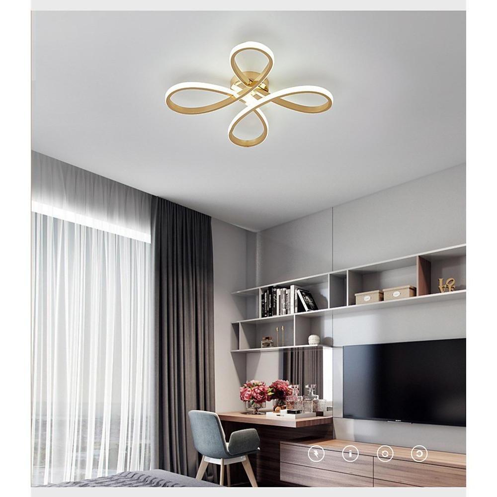 Linear Flower Shaped LED Gold Modern Ceiling Light Flush Mount Lamp