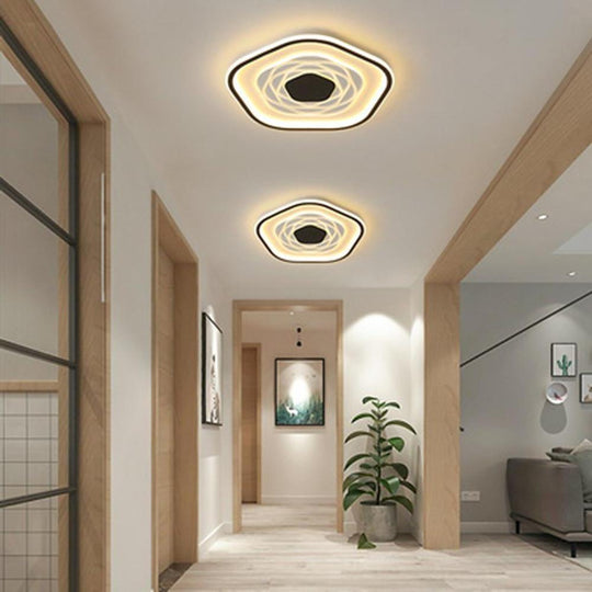 Hexagonal Acrylic LED Ceiling Light – Modern Artistic Flush Mount