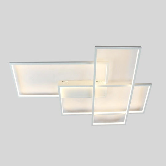 Overlapping Rectangles Aluminum Geometric LED Flush Mount Ceiling Light