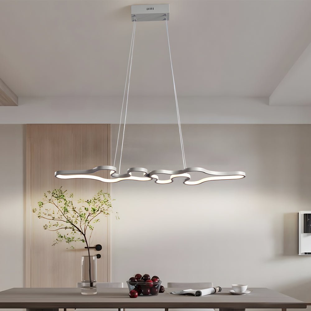 Linear Island Suspended Lighting Fixture Modern LED Pendant Light for Dining Room