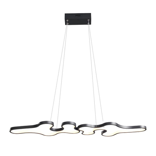 Linear Island Suspended Lighting Fixture Modern LED Pendant Light for Dining Room
