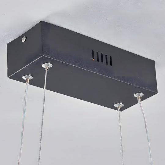 Linear Island Suspended Lighting Fixture Modern LED Pendant Light for Dining Room