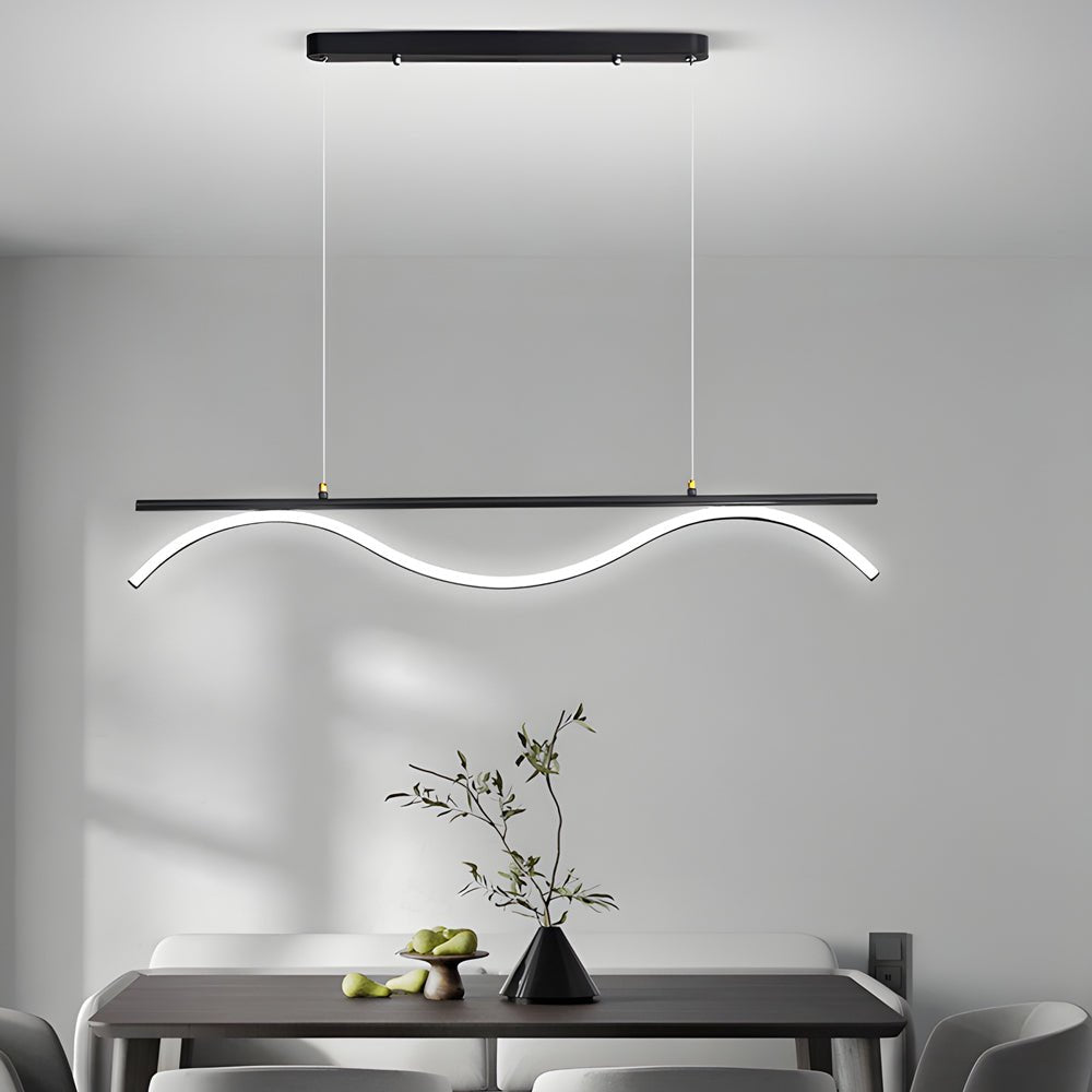 Linear Wave Design LED 1 Light Island Light 47 Inch Length
