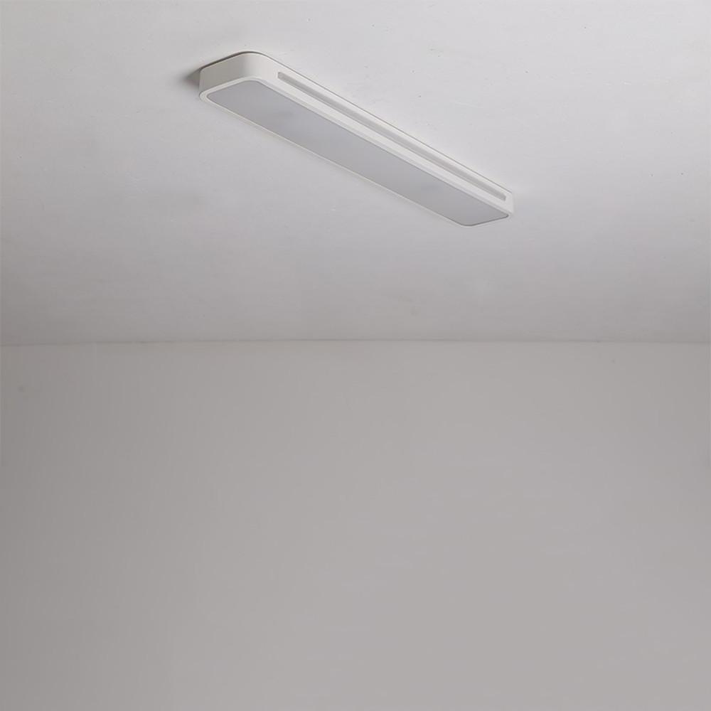 Rectangular Black/White Metal LED Flush Mount Ceiling Light