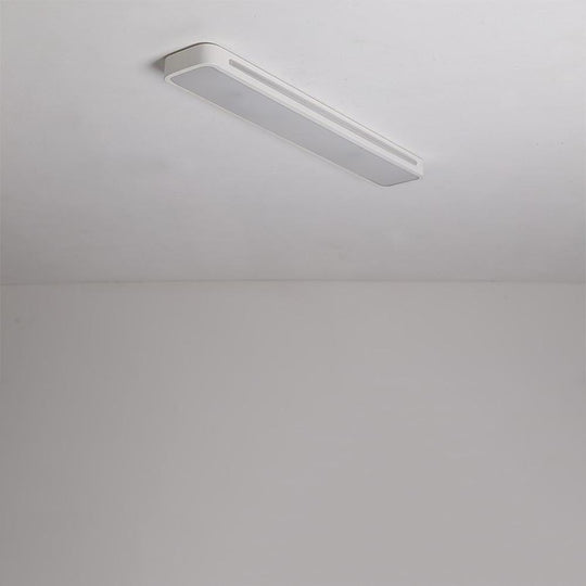 Rectangular Black/White Metal LED Flush Mount Ceiling Light