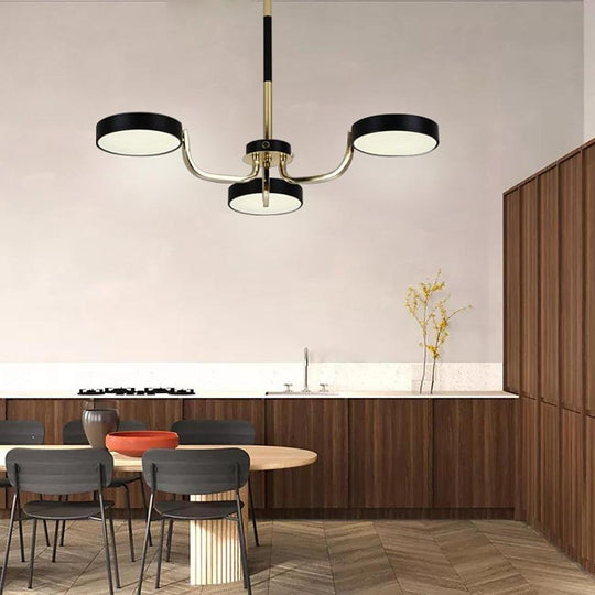3 Lights Circular LED Modern Chandelier Kitchen Pendant Lighting