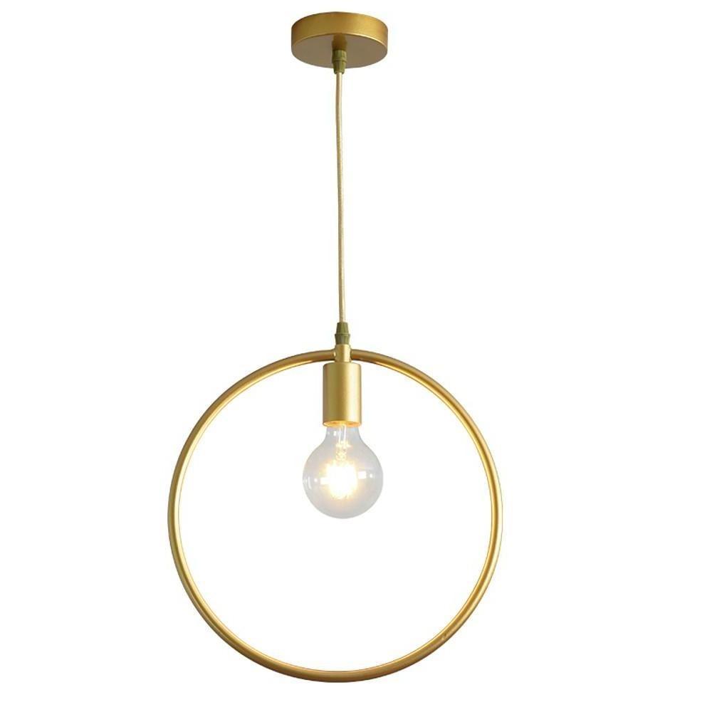 Metal Black and Gold Ceiling Light – Rounded Square Pendant