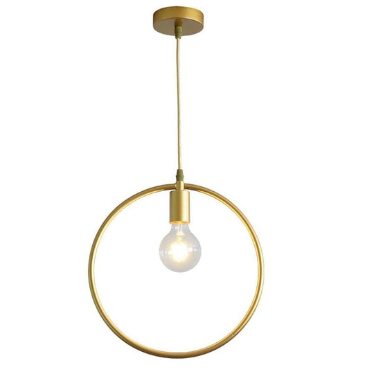 Metal Black and Gold Ceiling Light – Rounded Square Pendant