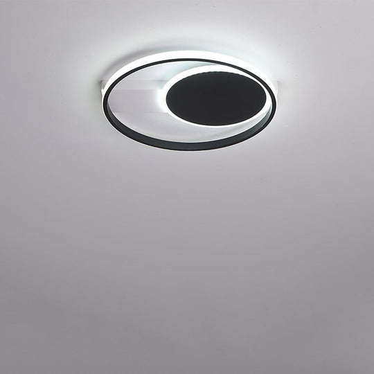 Dual Circle LED Flush Mount Ceiling Light – Modern Bedroom Fixture