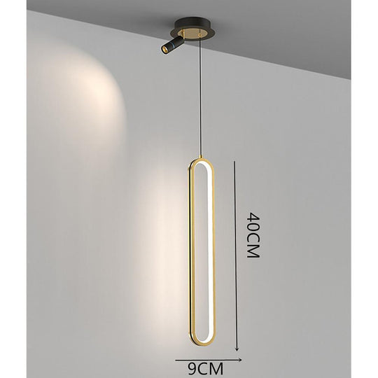Rounded Rectangular LED Modern Pendant Light Hanging Lamp Island Light