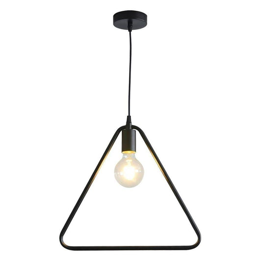Metal Black and Gold Ceiling Light – Rounded Square Pendant