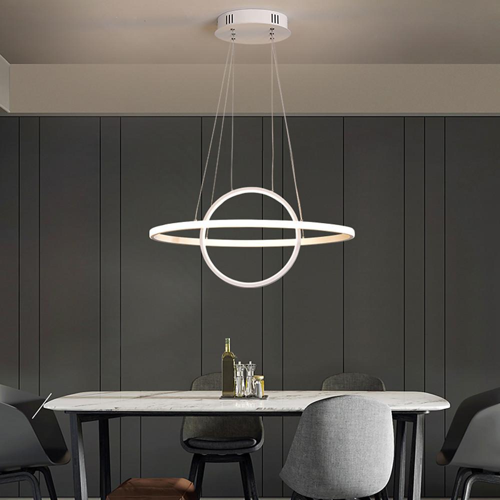 Two Circles LED Metal Adjustable Modern Chandelier