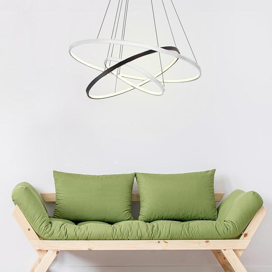 Adjustable Circles LED Dimmable Chandelier with Remote