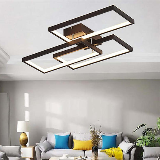 Geometric Rectangle LED Modern Flush Mount Ceiling Light