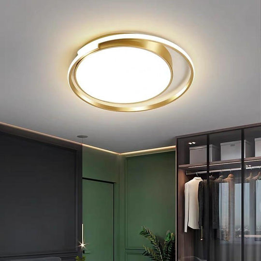 Black/Gold Circular Minimalist LED Flush Mount Ceiling Light