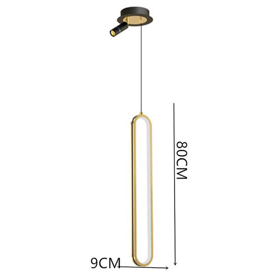 Rounded Rectangular LED Modern Pendant Light Hanging Lamp Island Light