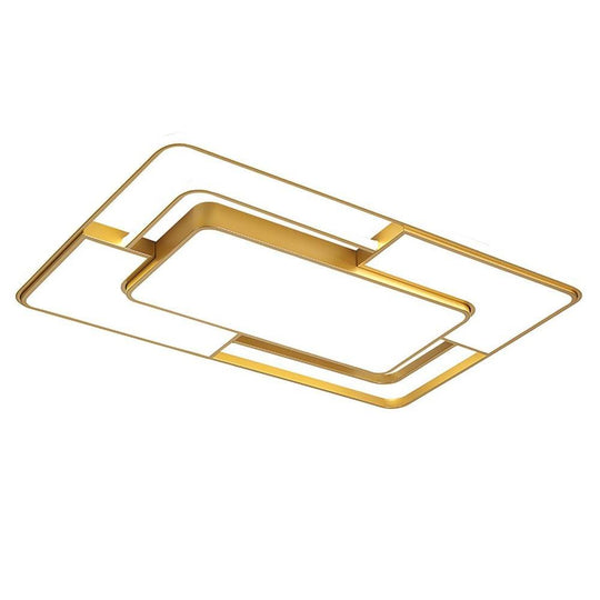 Square LED – Geometric Overlay Flush Mount Ceiling Light for Bedroom and Living Spaces