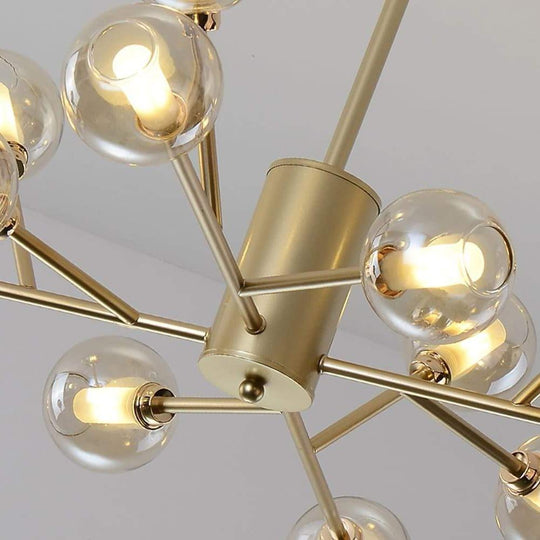 12-Bulb Glass Sputnik LED Nordic Pendant Chandelier